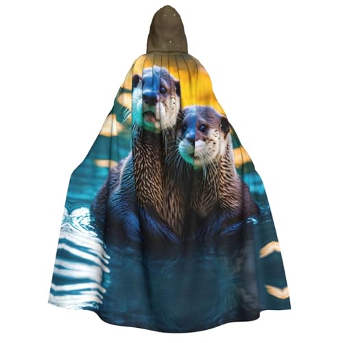 XULLZH Unisex Kapuzenumhang mit Kapuze, Tiermotiv, brauner Otter-Druck, für Erwachsene, Halloween, volle Länge, Umhang mit Kapuze, Kostüm XULLZH Unisex Kapuzenumhang mit Kapuze, Tiermotiv, brauner Otter-Druck, für Erwachsene, Halloween, volle Länge, Umhang mit Kapuze, Kostüm von XULLZH