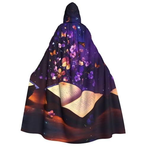 XULLZH Unisex Kapuzenumhang mit Schmetterlings-Aufdruck, für Erwachsene, Halloween, volle Länge, Umhang mit Kapuze, Kostüm XULLZH Unisex Kapuzenumhang mit Schmetterlings-Aufdruck, für Erwachsene, Halloween, volle Länge, Umhang mit Kapuze, Kostüm von XULLZH