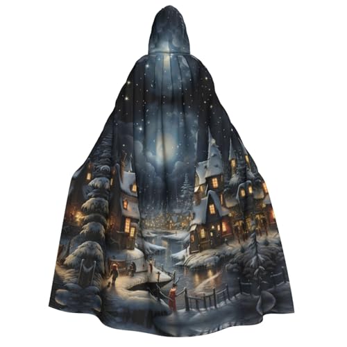XULLZH Weihnachtsdruck Unisex Kapuzenumhang für Erwachsene Halloween volle Länge Umhang Herren Umhang mit Kapuze Kostüm von XULLZH