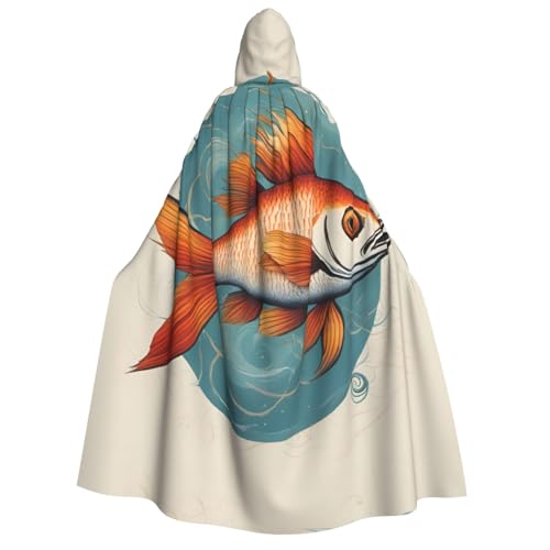 XULLZH Wunderschöner Fisch-Druck, Unisex, Kapuzenumhang für Erwachsene, Halloween, volle Länge, Umhang für Herren, Umhang mit Kapuze XULLZH Wunderschöner Fisch-Druck, Unisex, Kapuzenumhang für Erwachsene, Halloween, volle Länge, Umhang für Herren, Umhang mit Kapuze von XULLZH