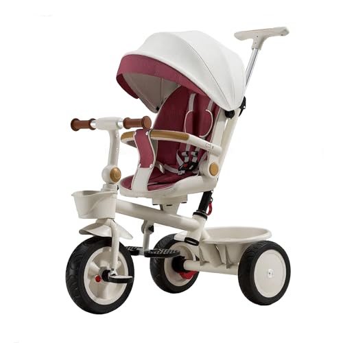 Kinder Dreirad Zweiwege-Push-Liegesitz Geeignet Für 1-6 Jahre Alt Faltbares Und Sicheres Kleinkind-Dreirad (Rosa) von XULOEGYUNE