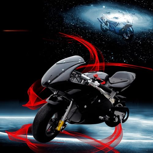 XULOEGYUNE Kindermotorrad mit Hubmotor, Höchstgeschwindigkeit 60 km/h, Mini-Motorrad, geeignet für Jungen und Mädchen Geschenk(Schwarz) von XULOEGYUNE