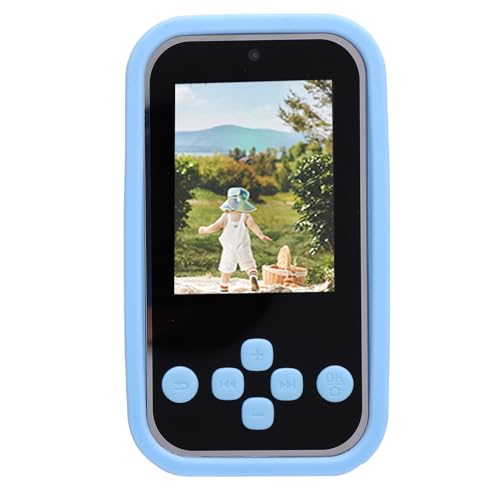 XUMIUZIY Kinder Kamera für Kleinkinder, 1080P HD Selfie Kameras mit Cartoon Soft Cover, 2,4 Zoll Bildschirm, Autofokus, Spaß Filter und Lautsprecher, 600mAh Akku, für Weihnachts (Blue) von XUMIUZIY