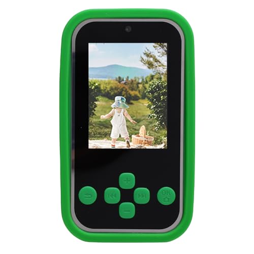XUMIUZIY Kinder Kamera für Kleinkinder, 1080P HD Selfie Kameras mit Cartoon Soft Cover, 2,4 Zoll Bildschirm, Autofokus, Spaß Filter und Lautsprecher, 600mAh Akku, für Weihnachts (Green) von XUMIUZIY