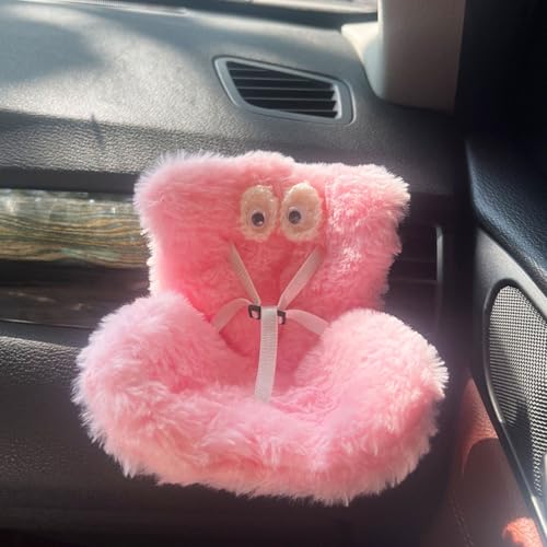 XUMIUZIY Puppenautossitz mit Lufteinleitungsclip, Niedlicher Autositz für Puppen mit Weichem Pelzig (PINK) von XUMIUZIY