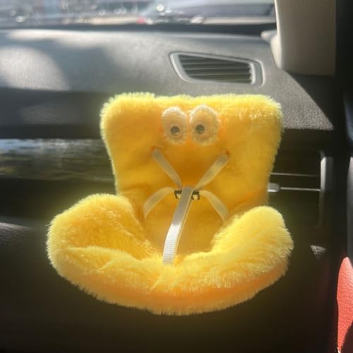 XUMIUZIY Puppenautossitz mit Lufteinleitungsclip, Niedlicher Autositz für Puppen mit Weichem Pelzig (Yellow) von XUMIUZIY