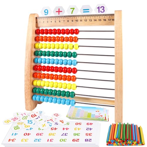 XUNIVERS Holz Rechenschieber,Holzspielzeug Baby,Abakus,Montessori Spielzeug,Mathematik mit 100 Holzperlen Kinderspielzeug Motorikspielzeug Lernspielzeug Geschenke für Kinder für Kinder ab 3 Jahren XUNIVERS Holz Rechenschieber,Holzspielzeug Baby,Abakus,Montessori Spielzeug,Mathematik mit 100 Holzperlen Kinderspielzeug Motorikspielzeug Lernspielzeug Geschenke für Kinder für Kinder ab 3 Jahren von XUNIVERS