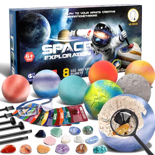 XUNIVERS Ausgrabungsset für Kinder,Natürliche Edelsteine und Kristalle,Mond Schatzsuche Spielzeug,Sonnensystem,Planeten Geschenk für Jungen und Mädchen,Mineralien Steine für Kinder ab 6-10 XUNIVERS Ausgrabungsset für Kinder,Natürliche Edelsteine und Kristalle,Mond Schatzsuche Spielzeug,Sonnensystem,Planeten Geschenk für Jungen und Mädchen,Mineralien Steine für Kinder ab 6-10 von XUNIVERS