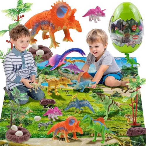 XUNIVERS Dinosaurier-Spielzeug mit Spielmatte, Dinosaurier-Figur für Kinder, 3-6 Jahre, Jungen, Geschenk, Kinder, Jungen, Spielzeug, 3-6 Jahre, für Jungen und Mädchen von XUNIVERS