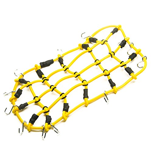 1 Stück 1:10 RC Elastisch Gepäcknetz mit Haken für 1/10 Crawler Auto Axial SCX10 TRX4 Dachträger (Gelb) von ZuoLan