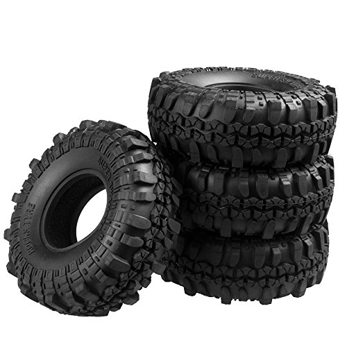 XUNJIAJIE 4 Stück 1.9inch 110mm RC Reifen Gummi Pneu Tires Tyre für 1/10 Crawler von ZuoLan