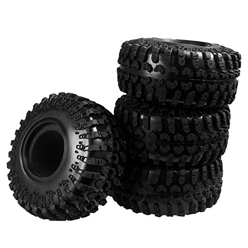 4 Stück 2.2inch 130mm RC Reifen Gummi Pneu Tires Tyre für 1/10 Crawler Auto Axial Wraith 90018 von ZuoLan