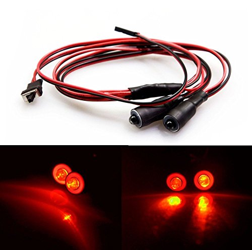 XUNJIAJIE 1 Stück 5mm 2Leds Angel Eyes & Demon Eyes Headlight RC Autolicht for 1/10 RC Crawler (Rot&Gelb) von ZuoLan