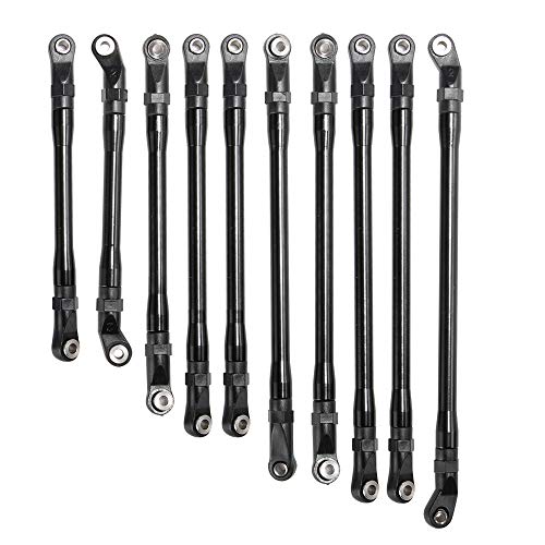 XUNJIAJIE 1set/10PCS Pull Rod Link Zugstange with Ball Ends (313MM Radstand) für AXIAL SCX10-II 90046 1/10th Crawler Auto von ZuoLan