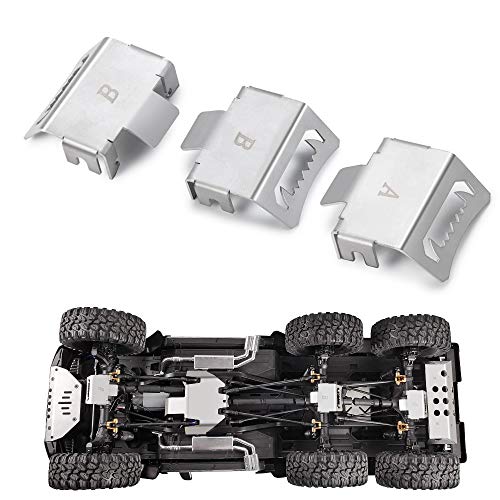 XUNJIAJIE 3pcs Edelstahl Achsschutzplatte Axle Protection Plate Skid Plate for TRX6 G63 G500 Upgrades 1/10th RC Crawler Auto Zubehör von ZuoLan