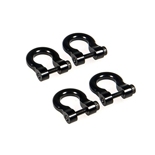 XUNJIAJIE 4 Stück 1/10 Scale Schäckel D-Rings for 1:10 RC Model Auto TRX-4 Vorne/Hinten Stoßfänger (Schwarz) von ZuoLan