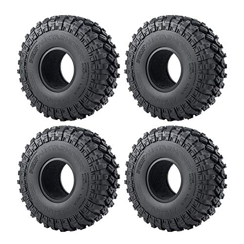 ZuoLan XUNJIAJIE 4 Stück 1,9 RC Reifen 123mm/4.8inch Gummi Pneu Wheel Tires Tyre für 1/10 Crawler Truck Car Axial SCX10,TRX4 von ZuoLan