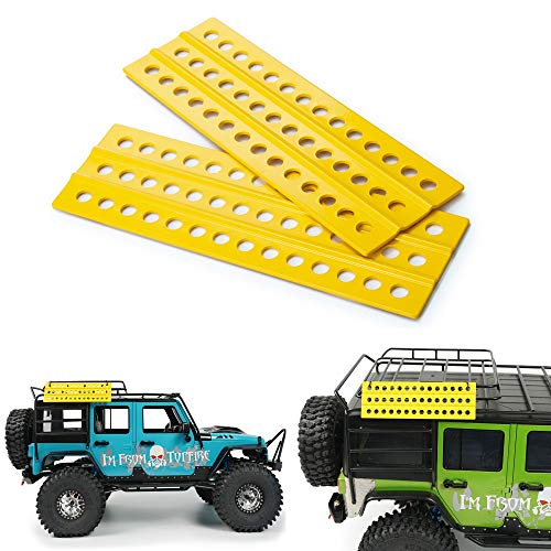 ZuoLan XUNJIAJIE Metal Sand Ladders Board for 1/10 Scale RC Crawler Car Accessories Axial SCX10 D90 D110 TRX4 (1 Pair-Gelb) von ZuoLan