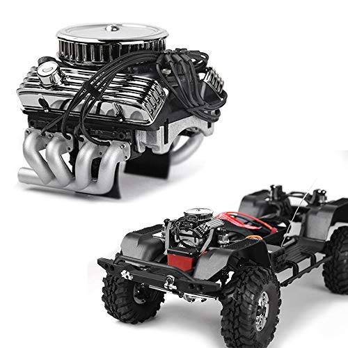 ZuoLan RC Car F82 V8 Simulate Engine Motor Radiator Cooling Fans for TRX4,SCX10 90046,Redcat GEN8 1/10 RC Crawler Car von ZuoLan