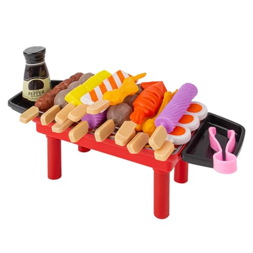 XUQEAYWD 21PCS Kinder BBQ Spielzeug Set, ABS Grillspielzeug Gefälschte Lebensmittel Spielküche Spielzeu mit Backofen, Küche Essen Playset Pretend Play Food Grill Set Kinderküche Zubehö #3 von XUQEAYWD