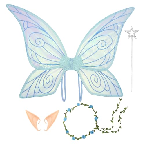 XUQEAYWD Feenflügel Set, Elfenflügel Kostüm Set, Leichte Cosplay Requisiten Für Halloween Karneval Weihnachten Geburtstag Verkleidungsparty XUQEAYWD Feenflügel Set, Elfenflügel Kostüm Set, Leichte Cosplay Requisiten Für Halloween Karneval Weihnachten Geburtstag Verkleidungsparty von XUQEAYWD