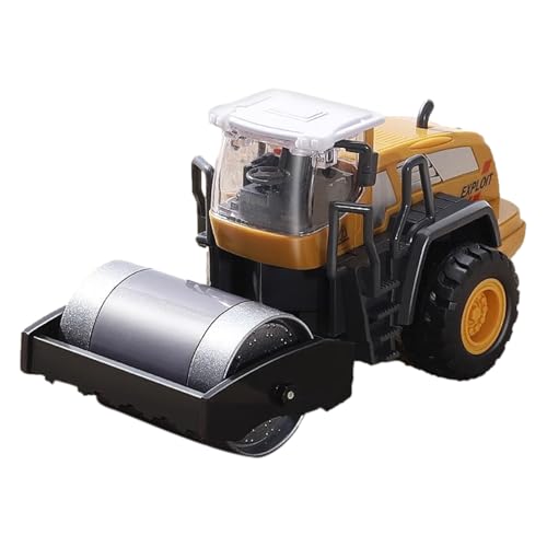 XUQEAYWD Straßenwalze Spielzeug, 14x8x8cm Walzenzug Spielzeug, Roller Engineering Vehicle, Straßenwalze Mit Lichtern Und Tönen, Straßenwalze Mit Drehender Walze, Spielzeugauto LKW Für Kinder von XUQEAYWD