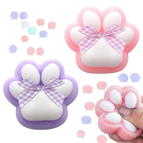 XURJUMI 2 Stück Taba Squishy, Fufu Squishy, Süße Weiche Katzenpfoten Quetschspielzeuge, Stressabbau Fidget Toys, Soft Cat Paws Squishy Toy, Mädchen Und Jungen Zum Entspannen(Zufällige Farbe) von XURJUMI