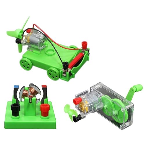 Physik-Labor Stromkreis-Lernset, Elektrizität-Experimentierkasten, DIY-Gleichstrommotor-Modell, windbetriebene Wagen zum Aufbau von Schaltkreisen für Schüler der Mittel- und Oberstufe (1 Set) von XUSANSO