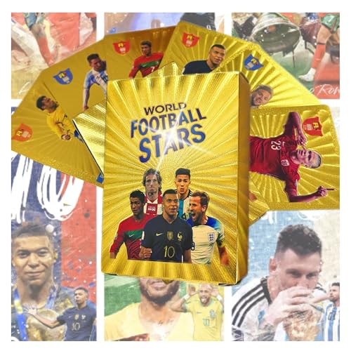 Weltmeisterschafts-Sammelkarten 2024–2025, goldfarben, limitierte Auflage, Sammlerset mit Premier League Stars, wasserfester HD-Druck, perfekt für Kindergeschenke und Fußballfans Weltmeisterschafts-Sammelkarten 2024–2025, goldfarben, limitierte Auflage, Sammlerset mit Premier League Stars, wasserfester HD-Druck, perfekt für Kindergeschenke und Fußballfans von XUSHASHA