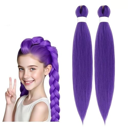 XUTCEKOUYR Lila Flechthaar, Rumi Extensions, Lange Perückenhaare for Zöpfe, Synthetische Häkel-Twist-Halloween-Kostüm Cosplay(24IN) von XUTCEKOUYR