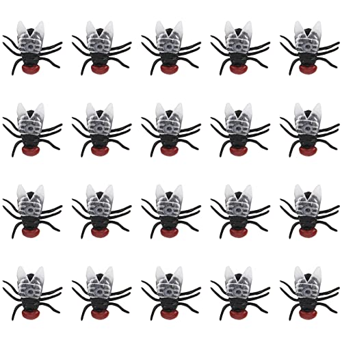 XUXHOU 20 Stück Partyfliegen Spielzug, Hohe Simulation Lebenssezistell Kunstoff GEFLSCHTE FLIEGEN SPIELEGUGER FÜR Witz Halloween Party (Fliege) von XUXHOU
