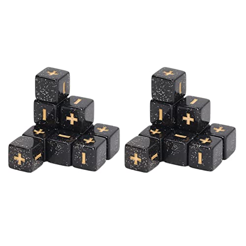 XUXHOU 20pcs Mathwürdige Würfel Set 16mm Mathematikbetrieb Würfel Gravures Symbole Langlebiger Kunststoff für das Unterricht Im Klassenzimmer Lernen mit Plus Minus Schildern (Black) von XUXHOU