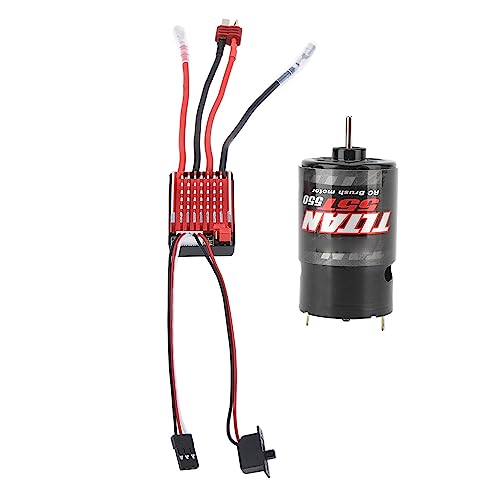 XUXHOU 55T 550 Gebürstete Motor, 60A Gebürstete ESC Elektrik -Geschwindigkeitsregler ESC Hochschwerer Rausch -RC -Motor für Axial -Traktor -LKW -Anhänger 1/10 RC Auto von XUXHOU
