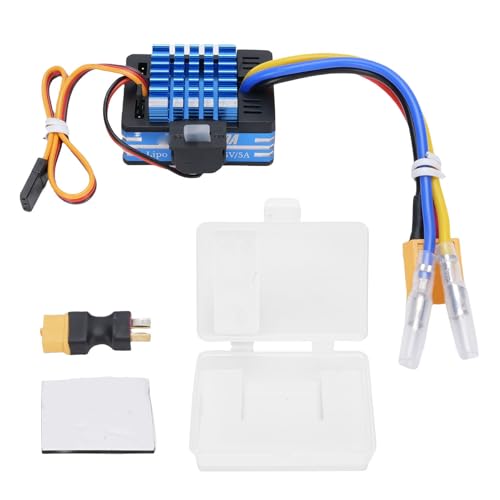 XUXHOU 80A Gebürstet ESC, RC Gebürstete Wasserdichtung Elektronischer Geschwindigkeit Controller T Stecker XT60 Stecker für 1/10 RC -Auto 540 550 750 Motoren (Blue) von XUXHOU