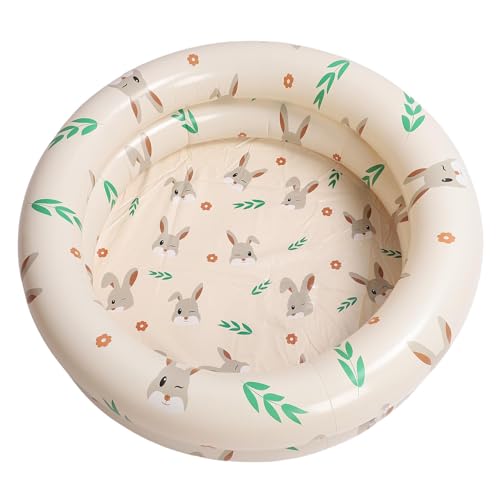 XUXHOU Aufblasbarer Schwimmbad, Faltbare PVC Aufblasbare Ballgrube Blowing Gartenpool L für den Innenraum Im Freien Spaß (Beige Kaninchen) von XUXHOU
