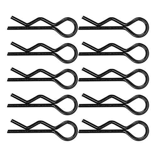 XUXHOU Karosserie-Clips, 10-TLG. 7-mm-universal-car-car-Shell-Clip R-frMige Metall-Body-Clips-stifte für 1 (Black) von XUXHOU