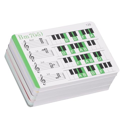 XUXHOU Musik -Flash -Karten, Farbige Kupferplatten -Pape Musiktheoretheorie Karten Klavierakkord -Karteikarten für Anfänger Codiert von XUXHOU
