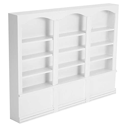 XUXHOU PUPPENHAUS-BÜCHERREGAL, PUPPENHAUS-BUMERREGAL IM MASTAB 1:12, Holz-Miniatur-Puppenhaus-Vitrine, Puppenhaus-Mbelspielzug (Weiss (White) von XUXHOU