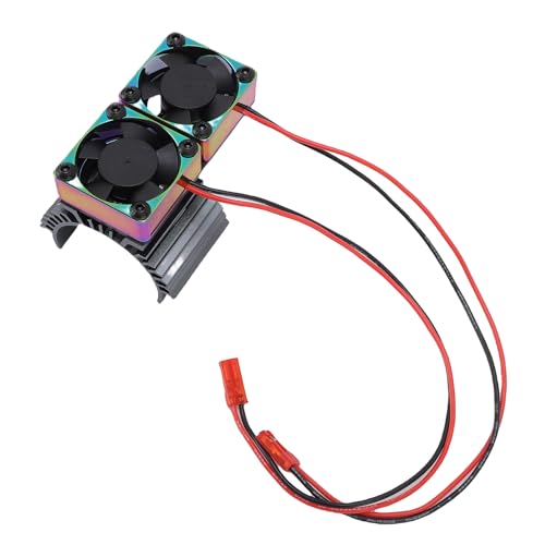 XUXHOU RC -Auto -Motor -Kühllüfter, 36 -mm -Doppelkühlventilator Kühlkörper Hoher Drehdrehzahlersatz für 380 540 550 3650 3660 3674 Motor DC 7V (Grau Bunt) von XUXHOU