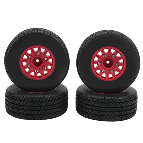 XUXHOU RC -Autoradreifen, Gummi 1/10 RC Kurzerlauf -LKW -Reifen Plastik -Hub mit Sechskantadapter für ARRMA (Rot) von XUXHOU