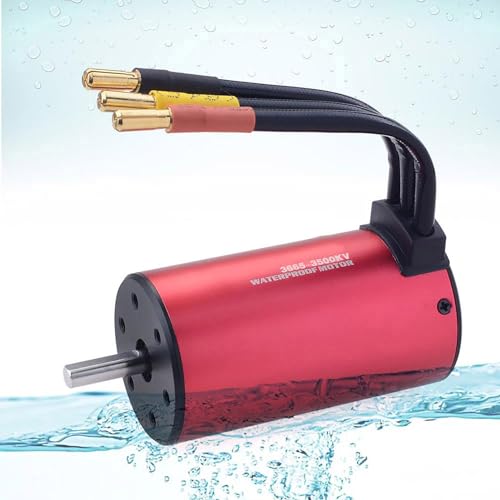 XUXHOU RC -Autozubehör Teil 3665 Wasserdichtem Bürstenlosen Motor, Präzisionsdauerlager für den Reibungslosen Betrieb, für RC -Auto Enthusiasten, Rotes Metall (3500KV) von XUXHOU