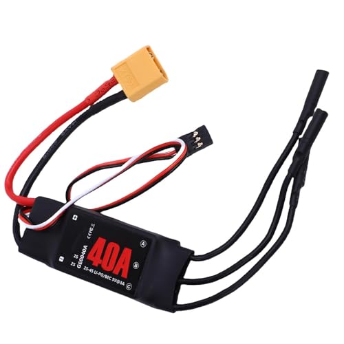 XUXHOU RC Bürstenloser ESC, 5V 3A BEC 40A 2-3S Elektronischer Geschwindigkeitsregler für RC-Flugzeugflugzeuge Hubschrauber von XUXHOU