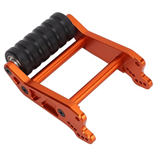 XUXHOU RC Heckkopf nach Oben Rad, Aluminiumlegierung Doppelradkopf Hochsteifende Rollenrolle für LOSI 1/8 LMT Feststoff Achse LKW LOS04022 Fernbedienungsauto (ORANGE) von XUXHOU