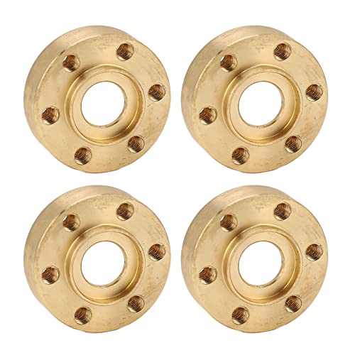 XUXHOU RC Rad Hex Hub Adapter Langlebige Rostbezogene Messingradgewichte für RC-Crawler, Feine Verarbeitung, Reduziertes Wobble, für Axial 1/10 SCX10 Capra VS4-10 Gen8, Gold (9mm) von XUXHOU