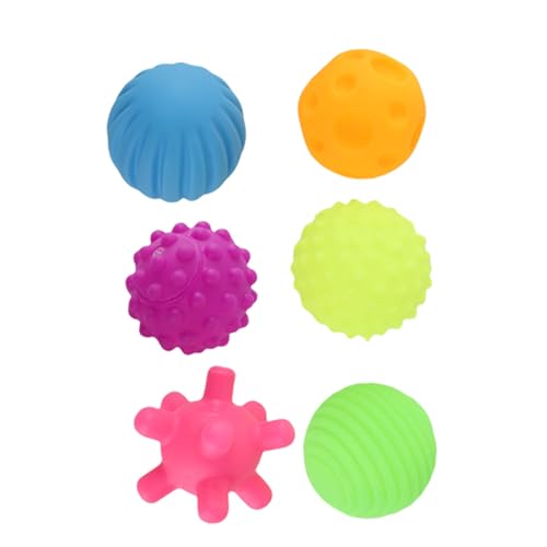 XUXHOU Sensorische Bälle, 6 Stcs Lot Farbenfrohe Strukturierte Multi -Baby -Bad -Spielzeugball -Set Touch Sensende Spielzeug für Kleinkinder von XUXHOU