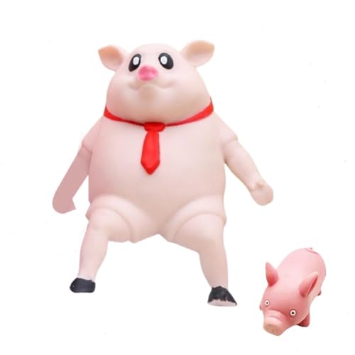 Pink Piggy Squishy Toys, 2 Stück Piggy Squeeze Toys, süßes Dekompressions-Squishy Piggy, Squishy Pig Stressspielzeug für Kinder und Erwachsene Partygeschenke von XUXN