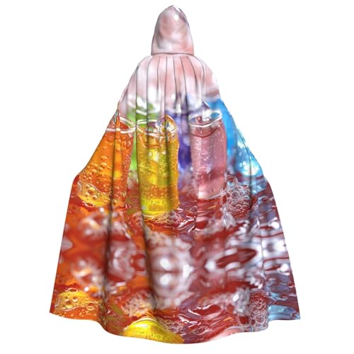Xvfloreg Bunter Glas-Cup-Kapuzenumhang, hochauflösender, bedruckter neutraler Kapuzenumhang, Rollenspiel-Kostüm von XVFLOREG