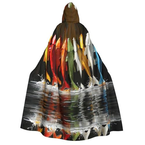 Xvfloreg Bunter kleiner Fisch-Kapuzenumhang, hochauflösender Druck, neutraler Kapuzenumhang, Rollenspiel-Kostüm Xvfloreg Bunter kleiner Fisch-Kapuzenumhang, hochauflösender Druck, neutraler Kapuzenumhang, Rollenspiel-Kostüm von XVFLOREG
