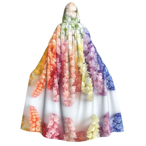 Xvfloreg Buntes Bouquet Cape mit Kapuze, High-Definition Bedruckter Neutraler Umhang mit Kapuze, Rollenspiel-Kostüm von XVFLOREG