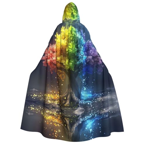 Xvfloreg Cape mit Kapuze mit Farbverlauf, neutraler Umhang mit Kapuze, High-Definition-Druck, Rollenspiel-Kostüm von XVFLOREG
